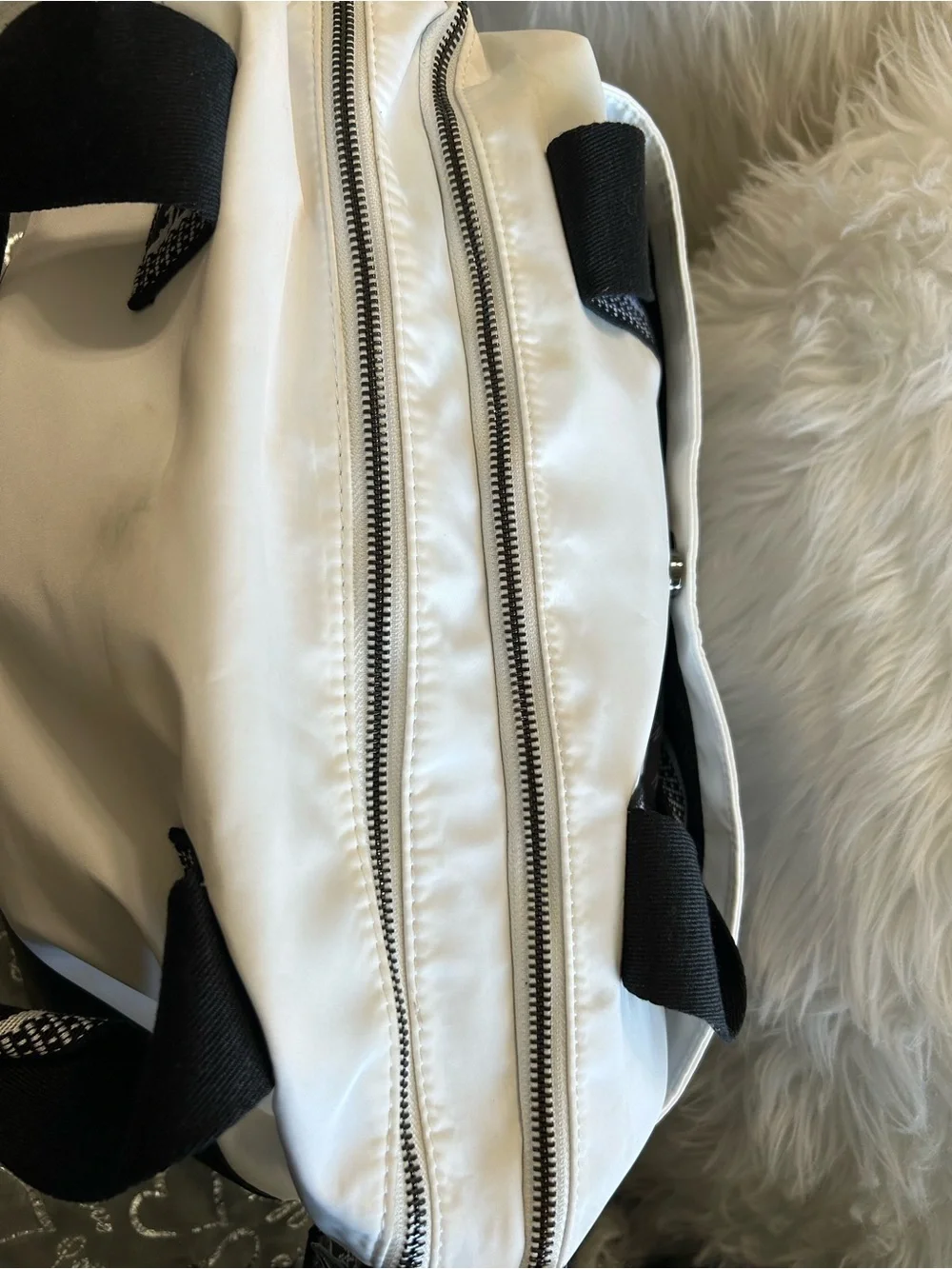 NWT Steve Madden, Jumbo, Black and White, Multi Pocketed BGymm Duffel Weekender